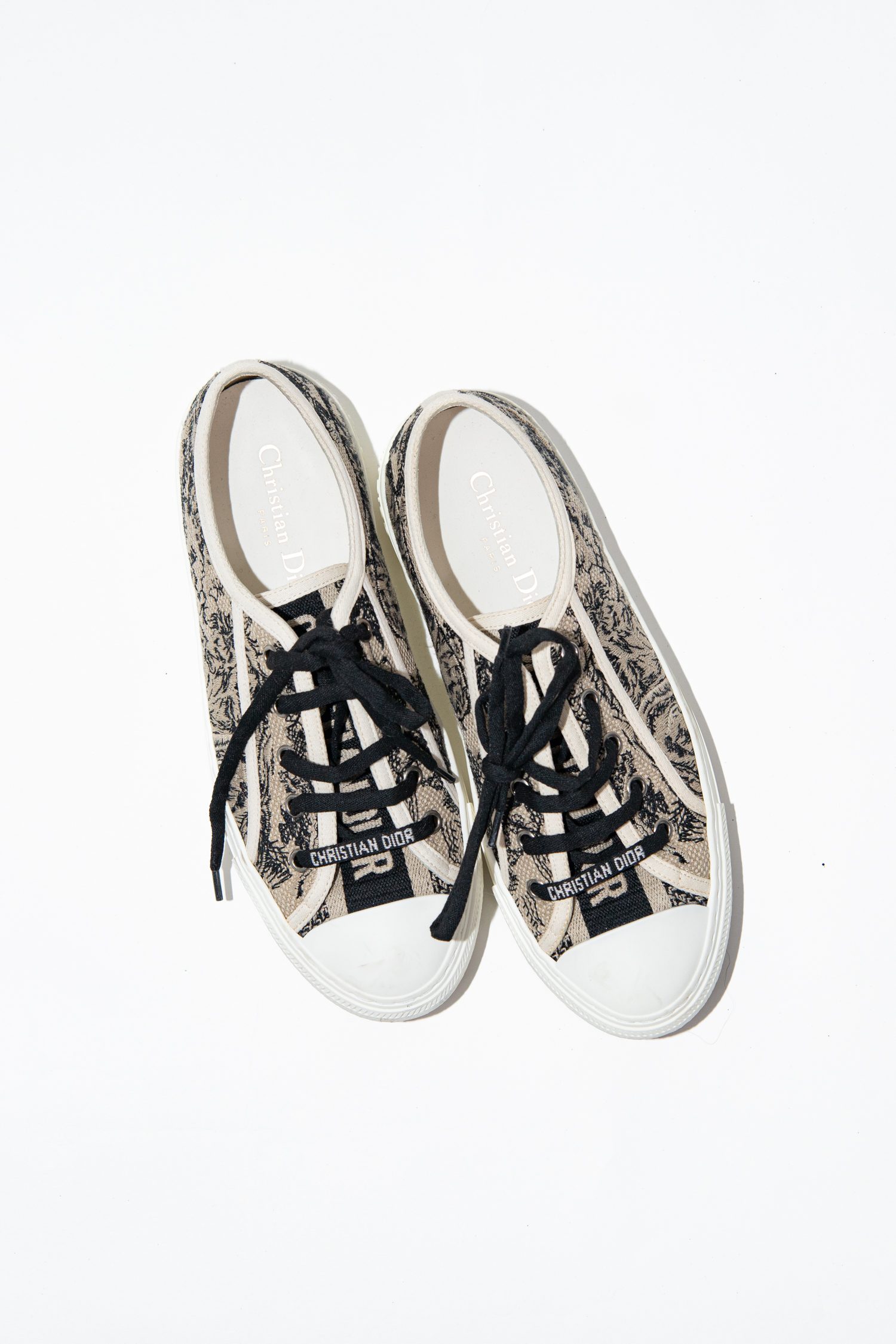 Christian Dior "Walk'n Dior" Sneaker bestickt in Ecru und Schwarz