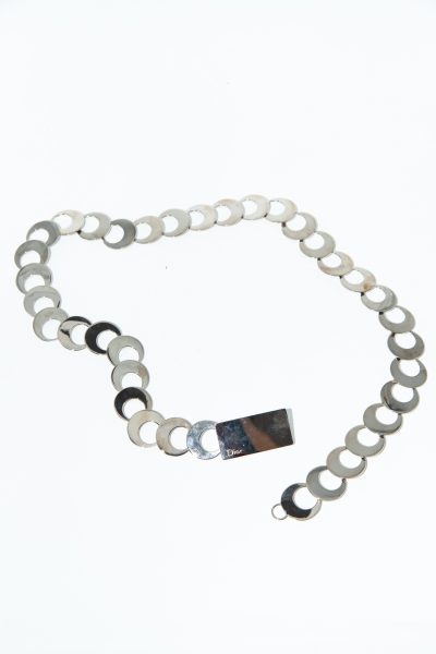 Dior Vintage Kettengürtel aus runden Gliedern in Silber