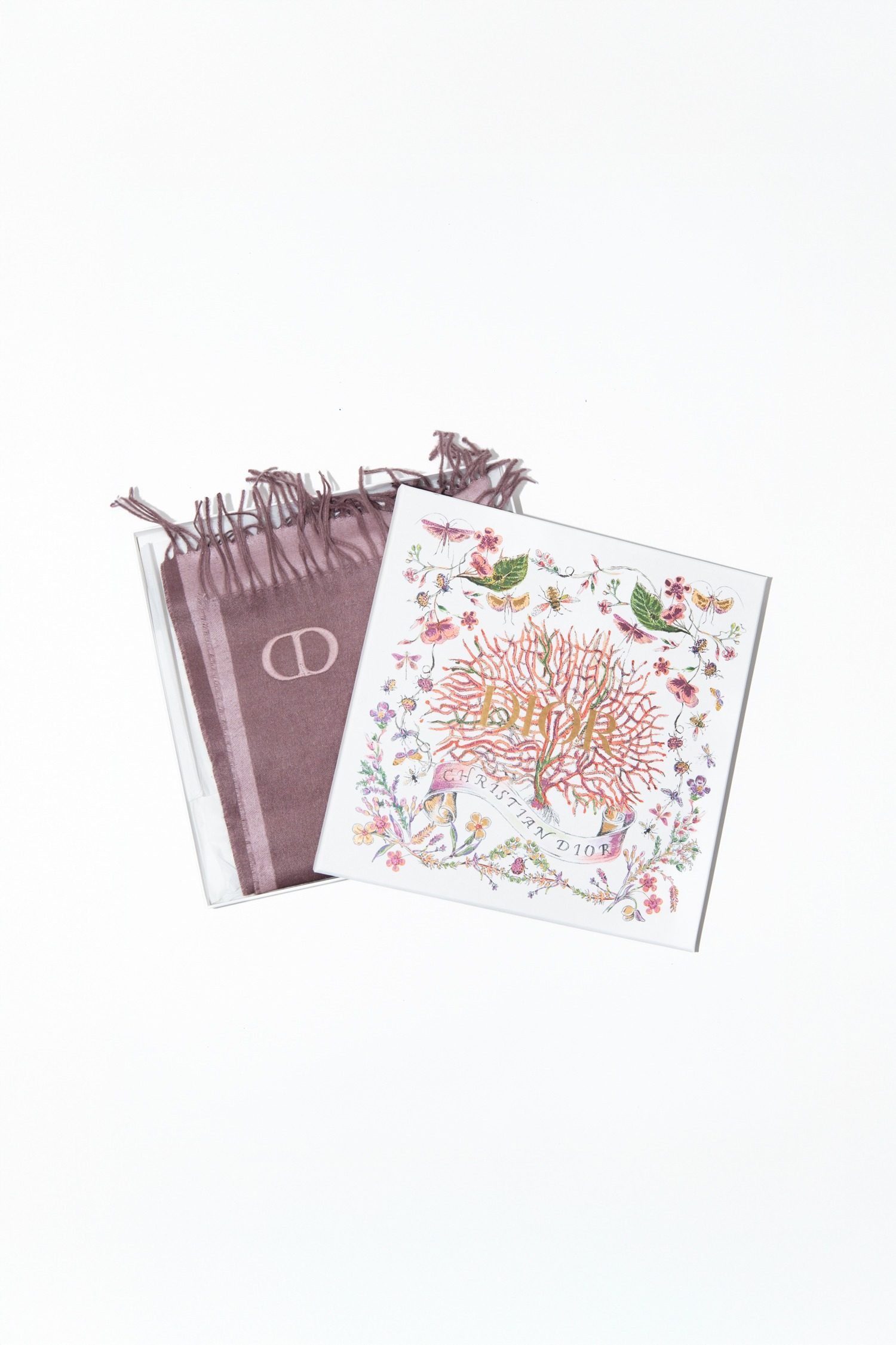 Thumbnail of http://Dior%20Schal%20mit%20Fransen%20Bicolor%20in%20Mauve