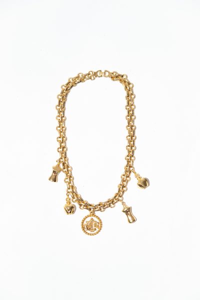Dior schwere Halskette mit fünf Anhängern in Gold