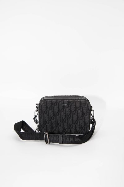 Christian Dior "Oblique Jacquard" Umhängetasche in Schwarz