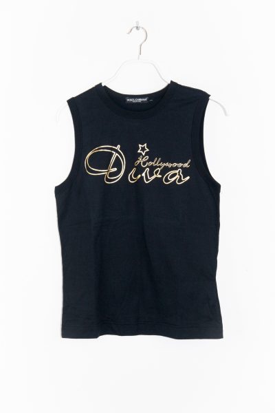 Dolce & Gabbana Top mit Print in Schwarz und Gold