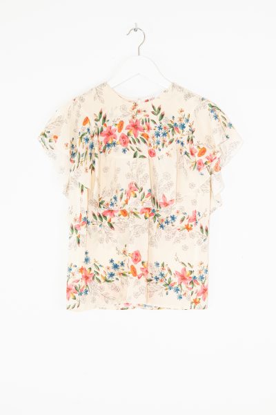 Red Valentino Bluse mit Blumenmuster in Ecru