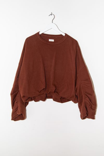 Dries van Noten Sweatshirt mit Raffungen in Braun
