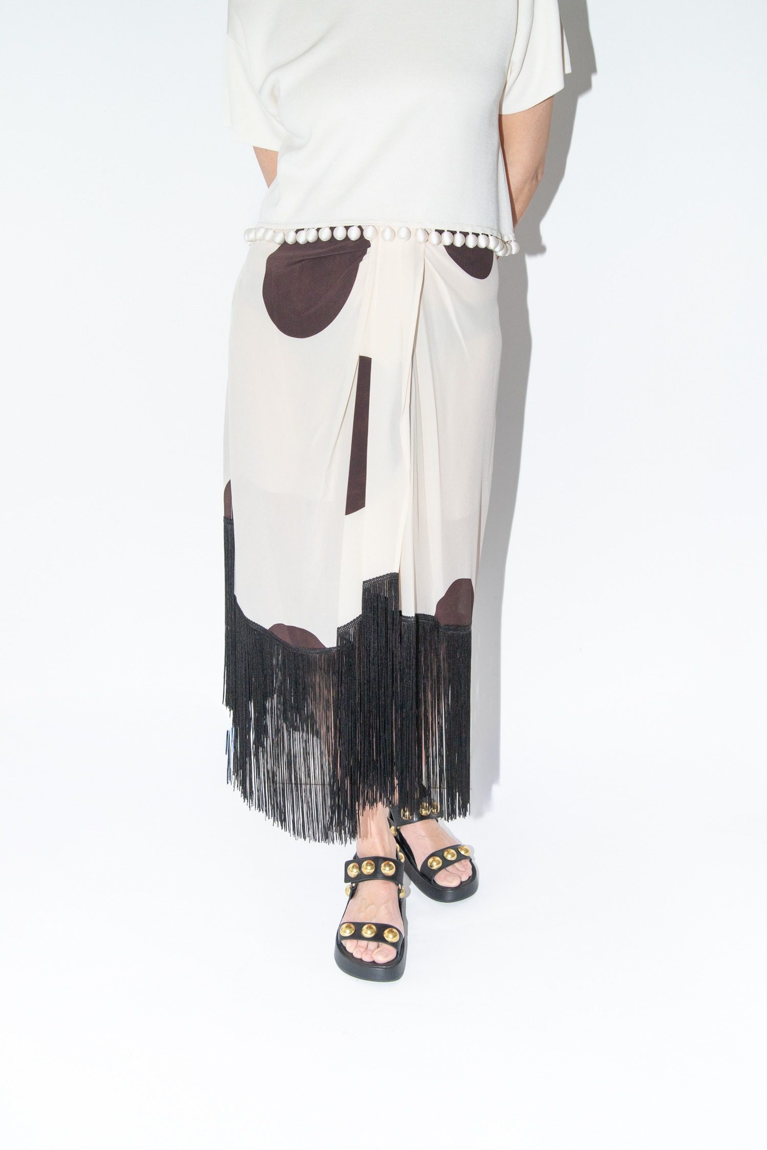 Thumbnail of http://Erika%20Cavallini%20Rock%20mit%20Polka-Dot-Muster%20in%20Ecru%20und%20Dunkelbraun