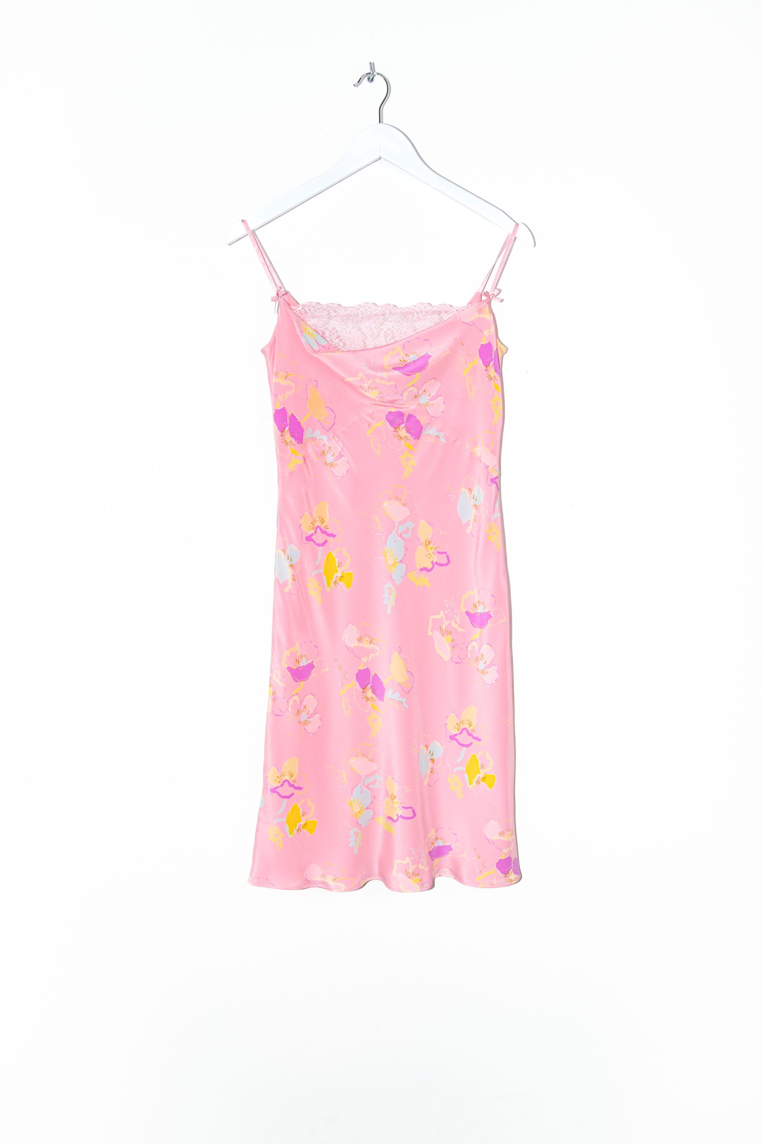 Escada Minikleid mit Blumenprint und Spitze in Rosa