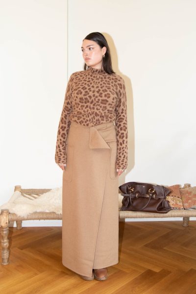 Max Mara "Carbone" Maxirock in Camel