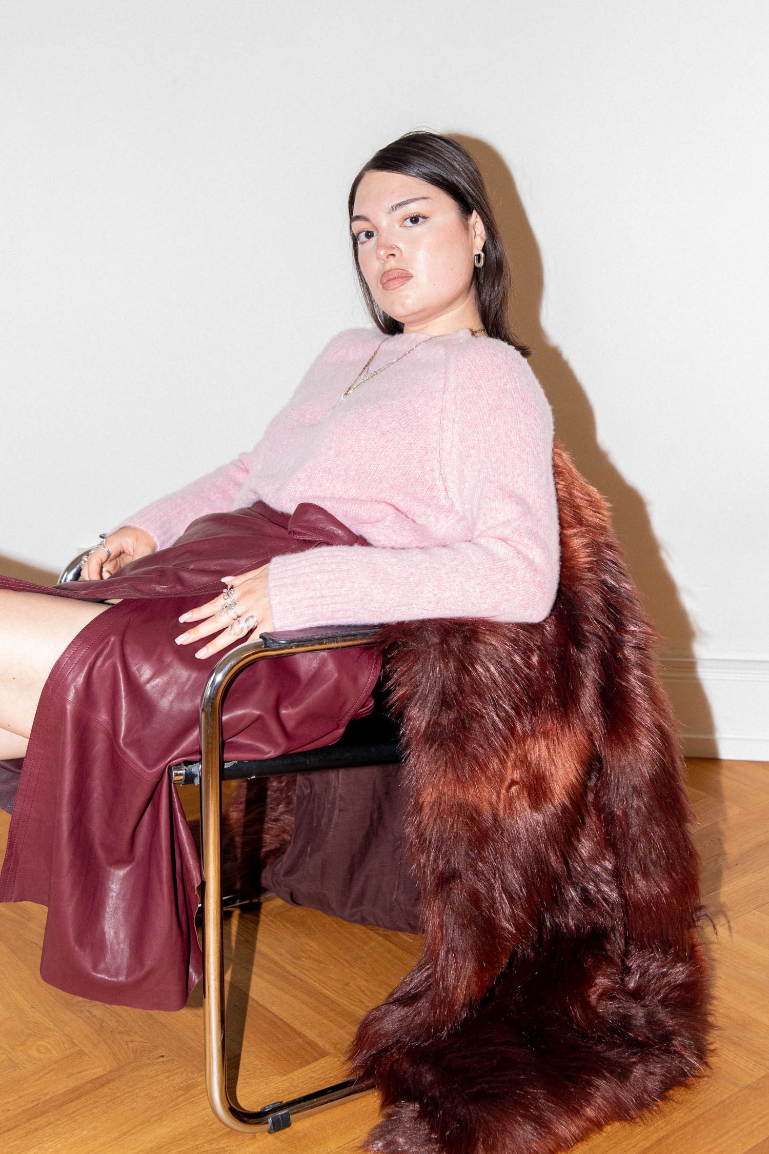 Thumbnail of http://Stella%20McCartney%20Mantel%20aus%20Kunstfell%20in%20Rotbraun