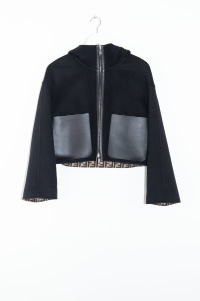 Fendi Wendejacke aus Wolle in Schwarz und Beige