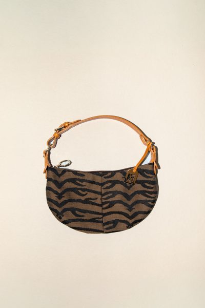 Fendi Vintage Handtasche mit Tiger-Print in Braun und Gold
