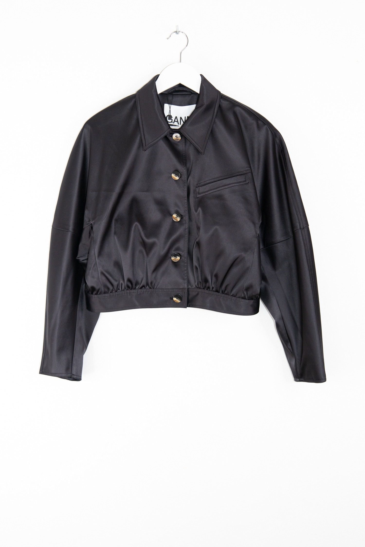 Thumbnail of http://Ganni%20Jacke%20aus%20Satin%20in%20Schwarz