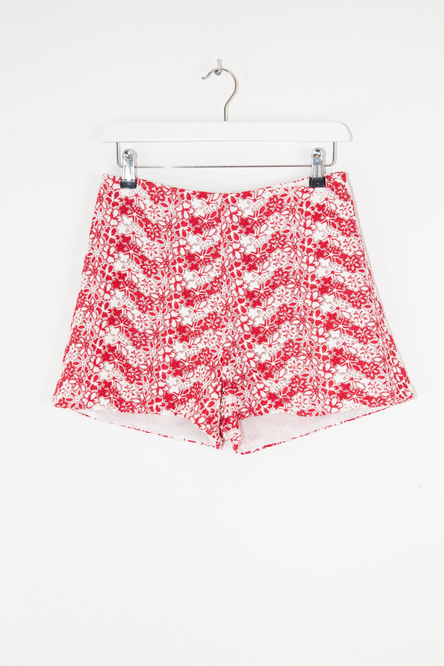 Giamba Shorts aus Spitze in Rot und Weiß