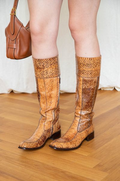 Gianni Barbato "Reptil" hohe Stiefel in Braun