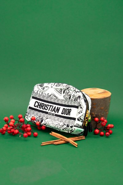 Dior "Plan des Paris" Kosmetiktasche in Weiß und Schwarz