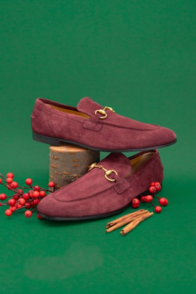 Gucci "Jordaan" Loafer in Dunkelrot