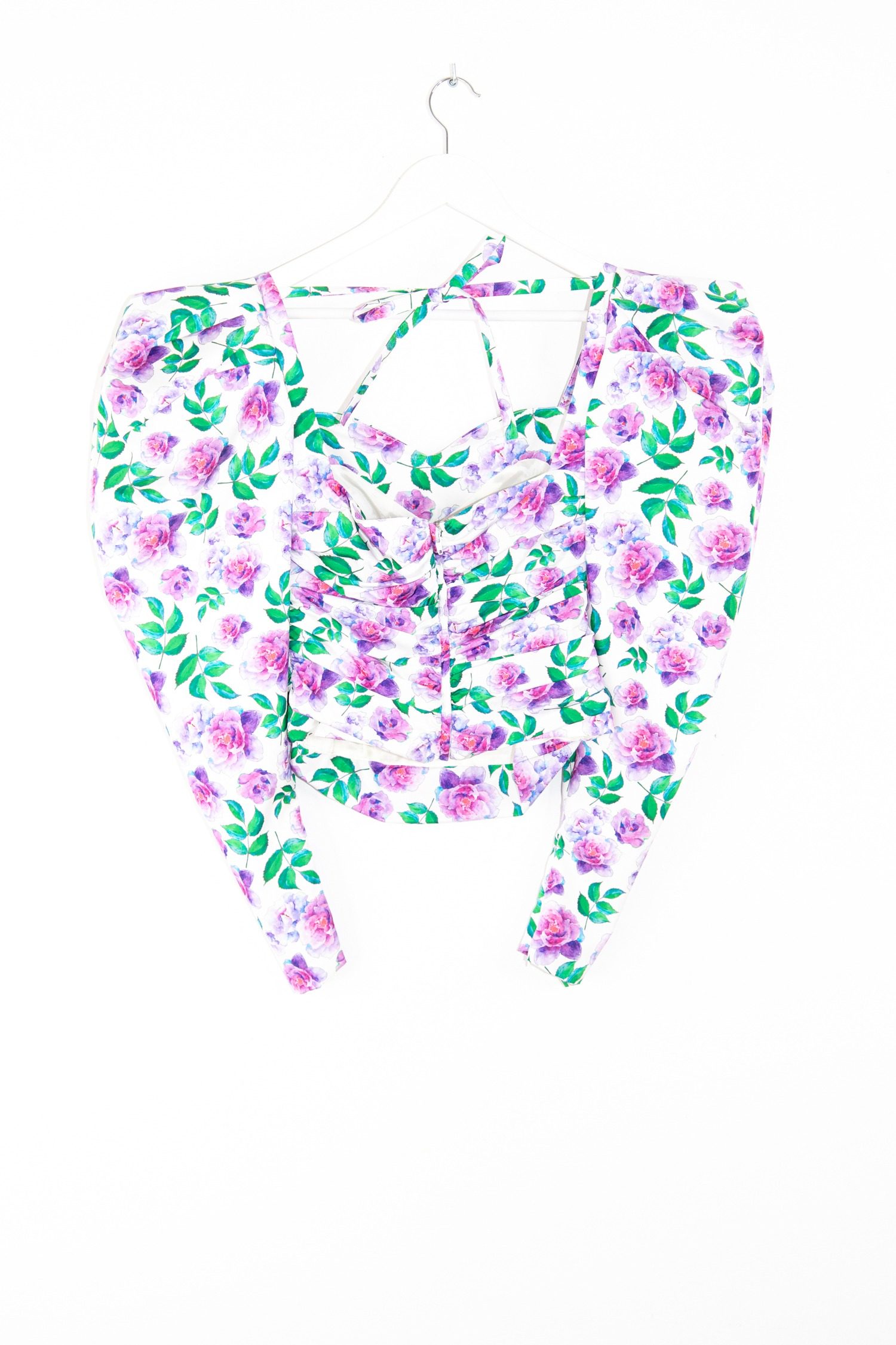 Thumbnail of http://Guiseppe%20di%20Morabito%20Bluse%20mit%20Blumen-Print%20in%20Lila%20und%20Weiß