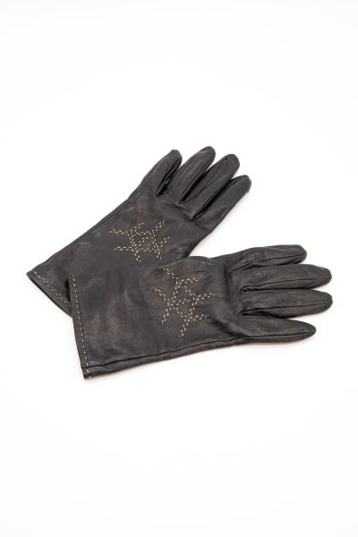 Goyard bestickte Handschuhe in Schwarz und Ecru