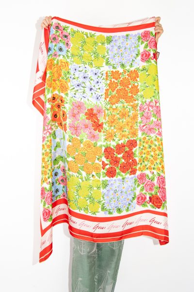 Gucci x Ken Scott Tuch mit Blumenprint in Ecru und Bunt
