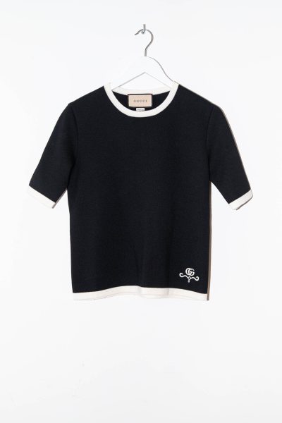 Gucci Strickoberteil mit Logostickerei