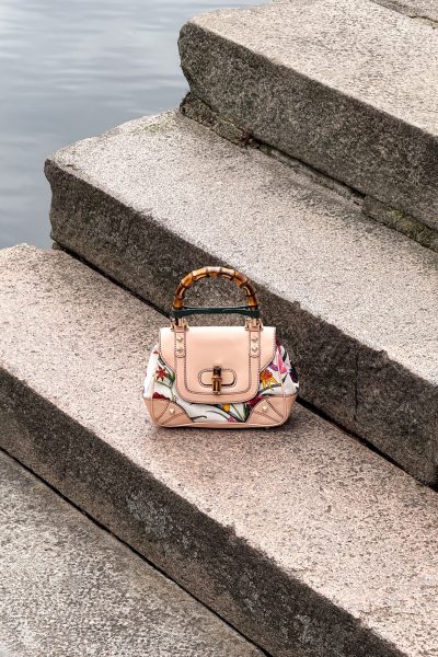 Gucci "Bamboo Flora" Mini-Handtasche mit Blumenmuster