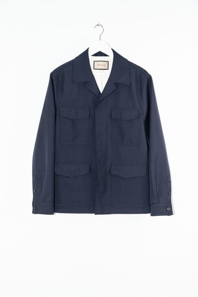 Gucci Jacke aus Wollgemisch in Dunkelblau
