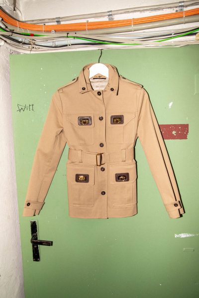Gucci Jacke mit Gürtel in Beige