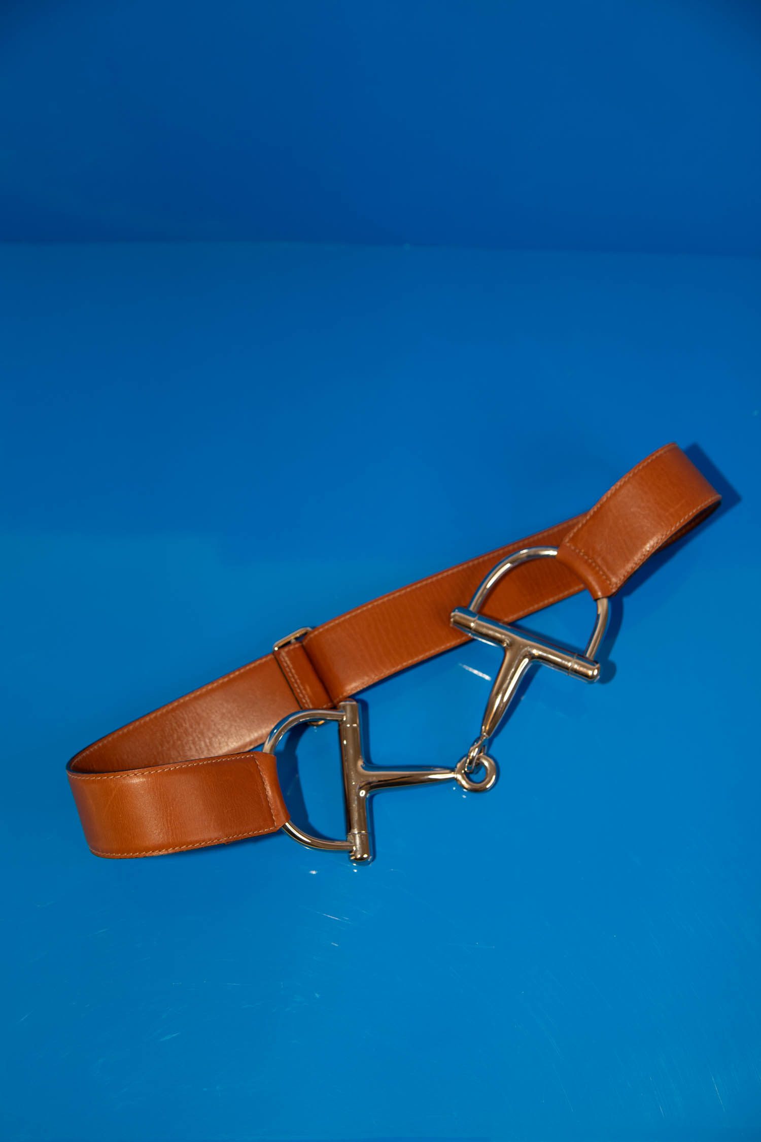 Gucci Vintage Gürtel mit Horsebit-Schnalle in Cognacfarben