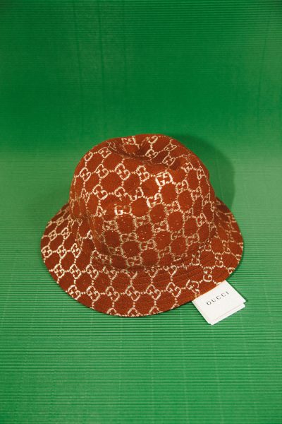 Gucci Bucket Hat in Cognac und Silber