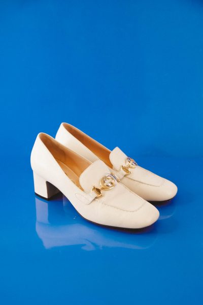 Gucci Loafer mit Absatz in Weiß