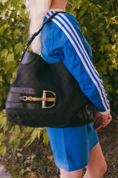 Gucci "Hasler Horsebit" Schultertasche in Schwarz