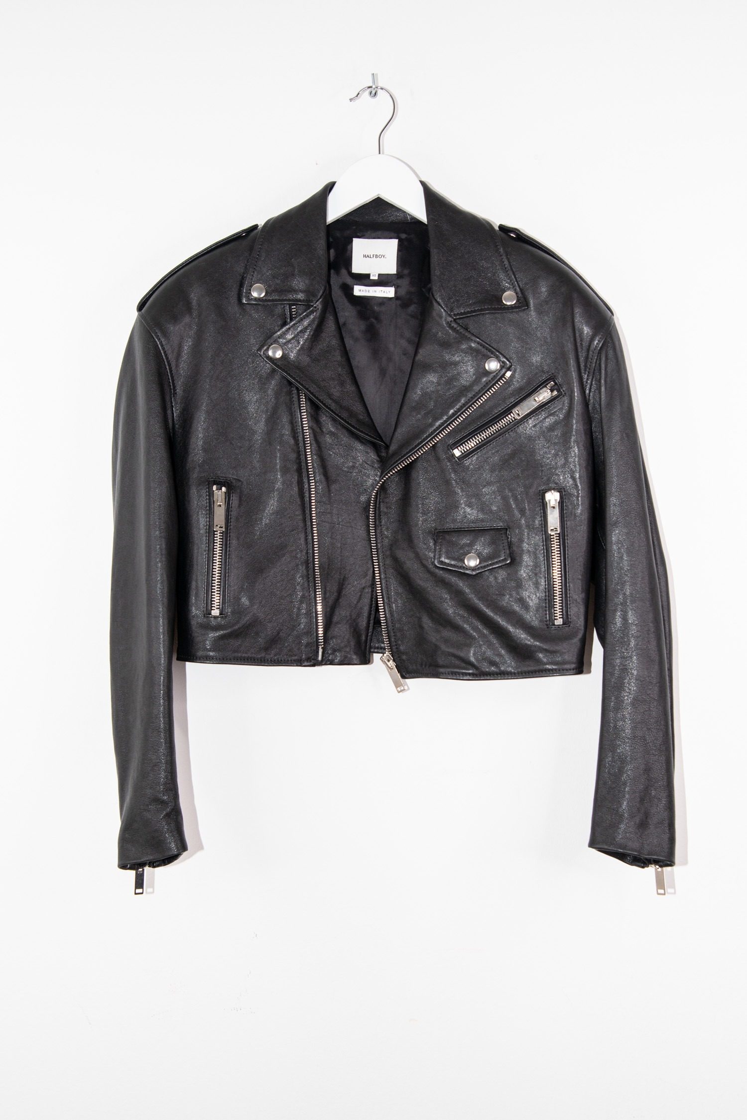 Thumbnail of http://HALFBOY%20Lederjacke%20im%20Biker-Stil%20in%20Schwarz