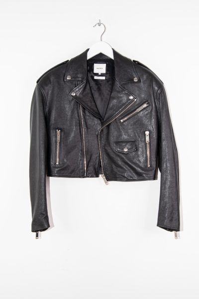 HALFBOY Lederjacke im Biker-Stil in Schwarz