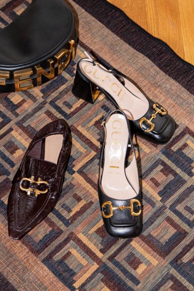 Gucci Horsebit Slingback Pumps in Schwarz