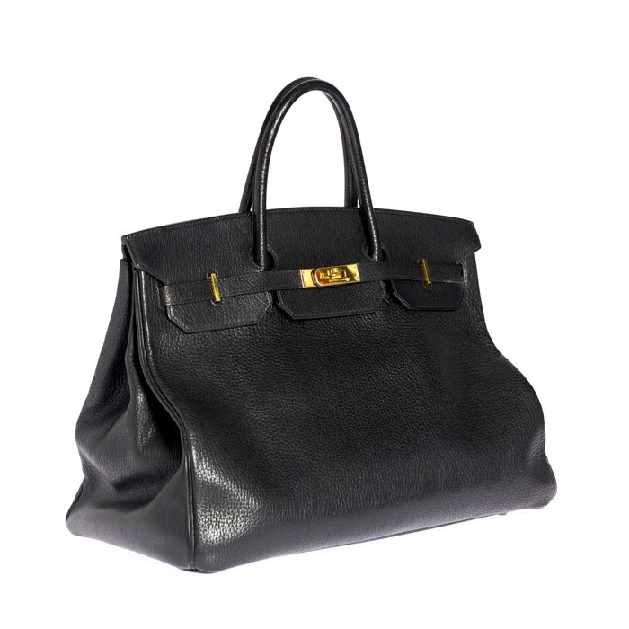 Hermès Birkin Bag, Togo Leder, schwarz