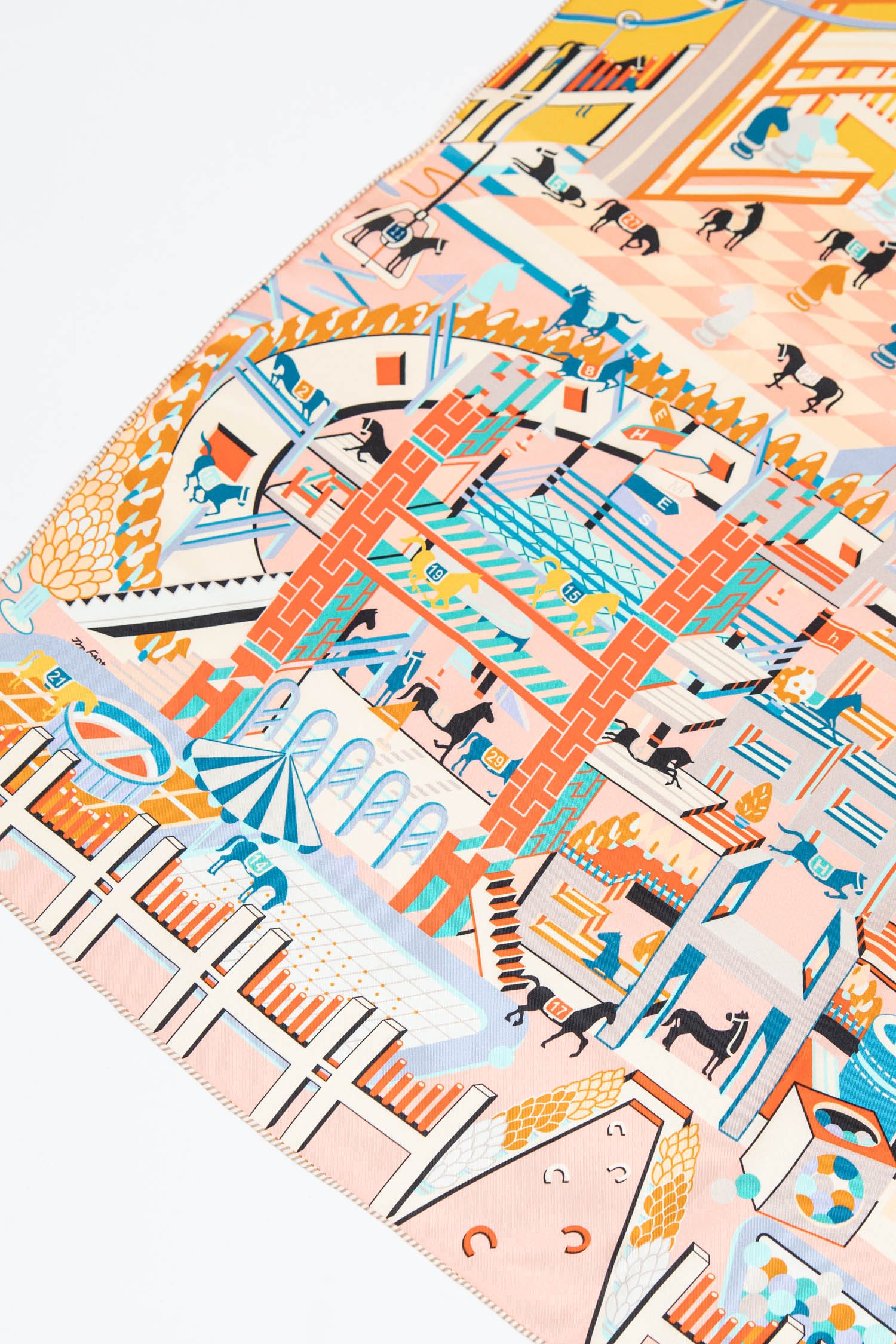 Thumbnail of http://Hermès%20Horse%20Club%20Seidentuch%20in%20Gelb