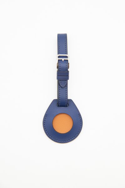 Hermès Taschenanhänger Apple AirTag in Dunkelblau und Silber