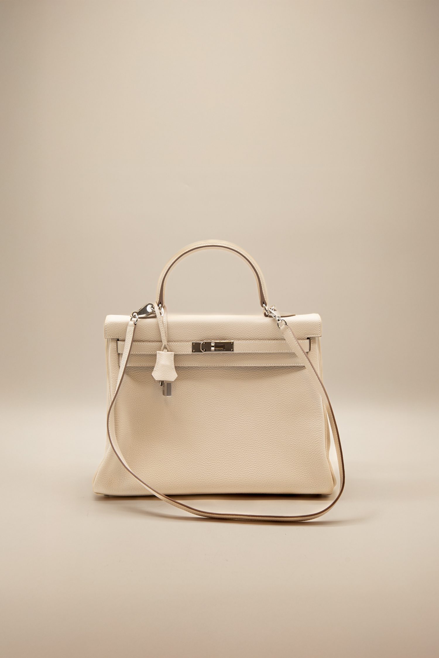 Hermès "Kelly 35" Handtasche in Ecru