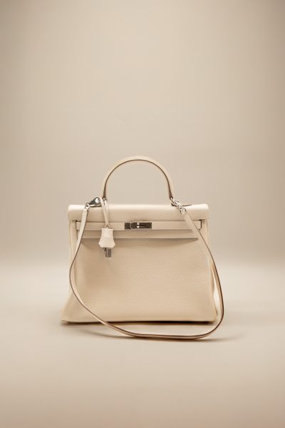 Hermès "Kelly 35" Handtasche in Ecru