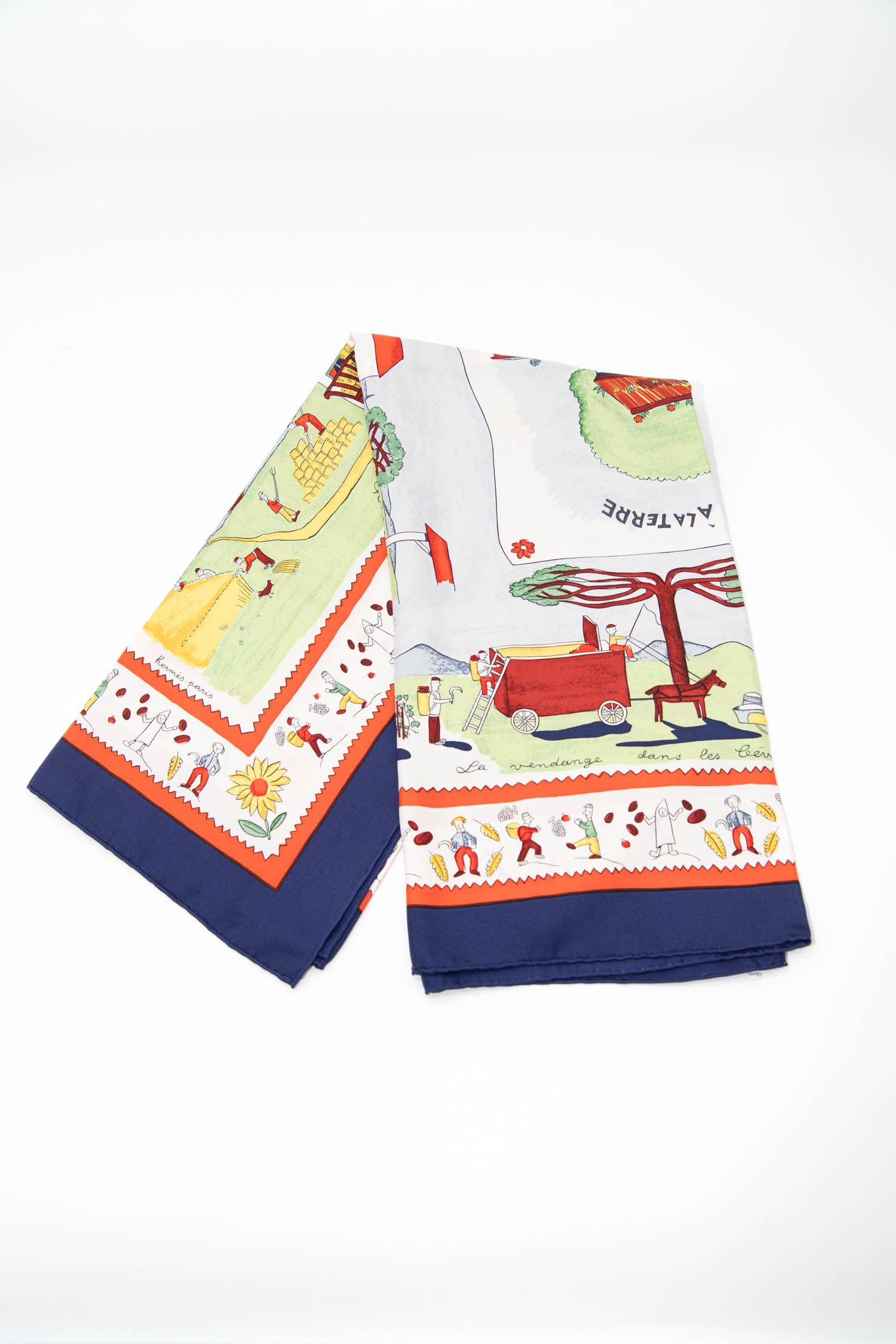 Thumbnail of http://Hermès-damen-accessoires-halstuch-tuch-Retour%20à%20la%20Terre-Seidencarré-Dunkelblau