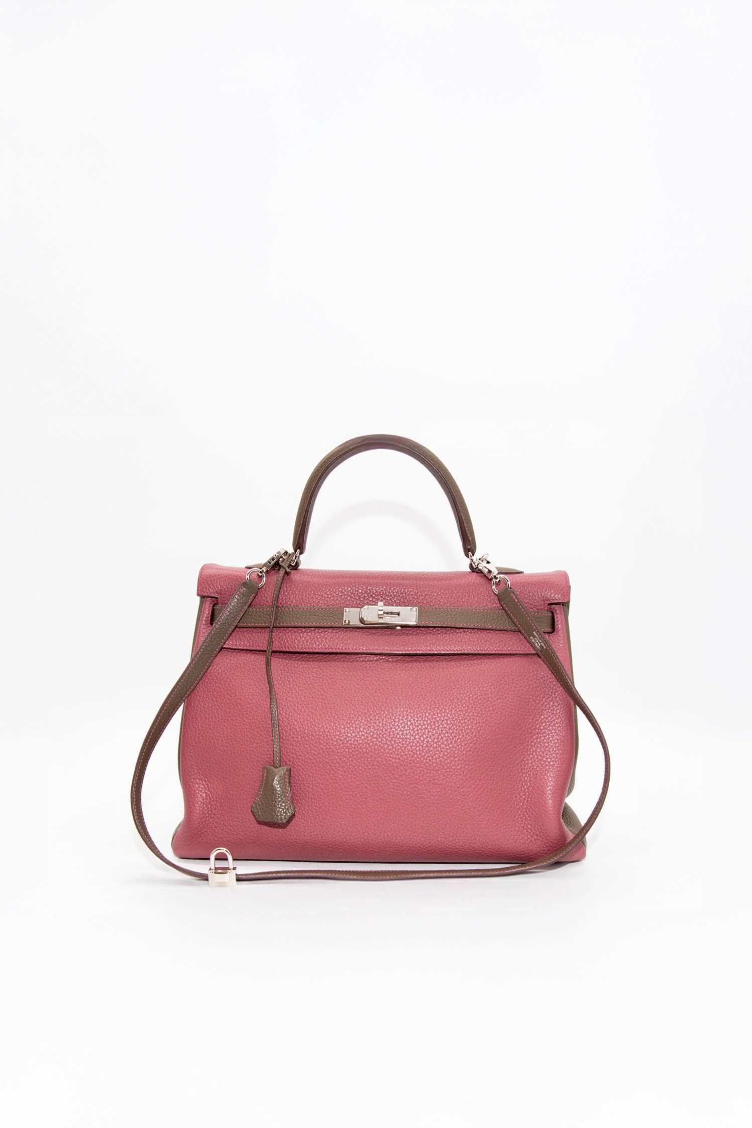 Thumbnail of http://Hermès%20Kelly%2035%20Clémence%20Palladium%20Tasche%20Bicolore%20in%20Tosca/Etain