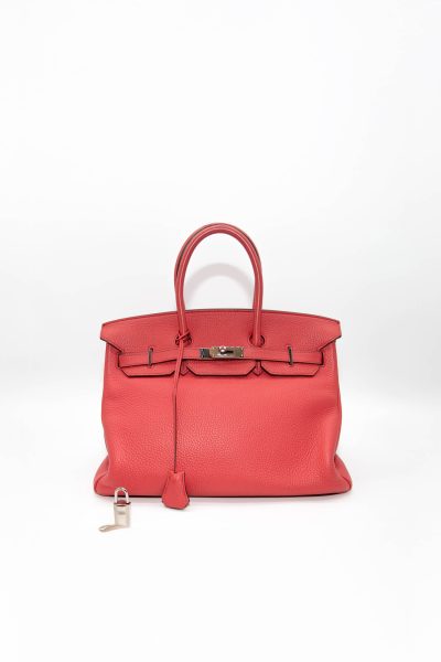 Hermès "Birkin" Handtasche Togo Palladium in Rose Jaipur