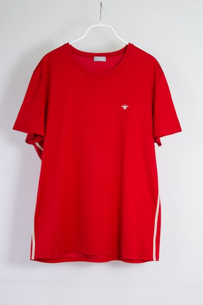 Christian Dior T-Shirt in rot mit Stickerei