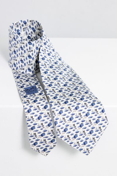 Hermès Seidenkrawatte mit Zugvogel-Motiv