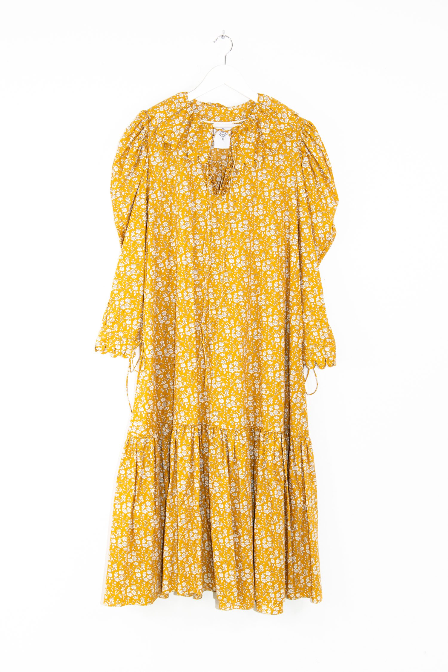 Horror Vacui Maxikelid mit kleinem Blumenmuster in Gelb