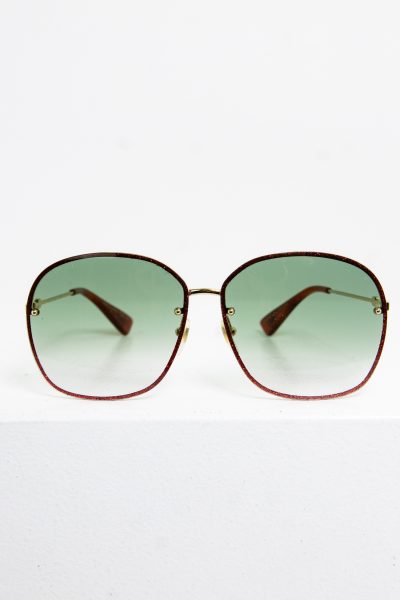 Gucci "GG0228S" runde Sonnenbrille mit Glitzerrahmen