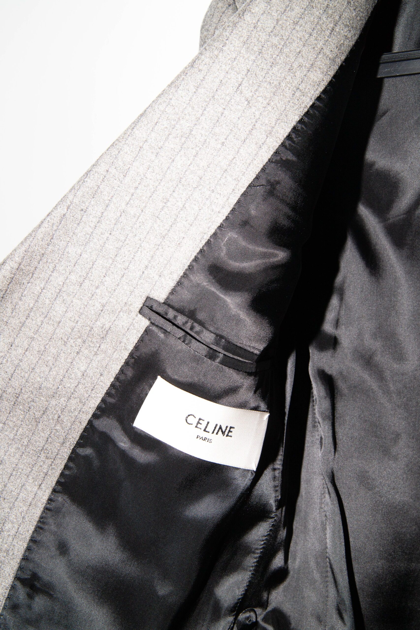 Thumbnail of http://Celine%20BNF%20Blazer%20mit%20Nadelstreifen%20in%20Hellgrau