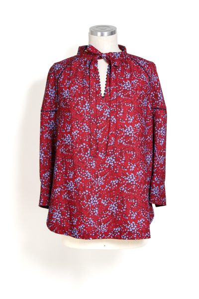 See by Chloé Bluse in Bordeaux und Hellblau