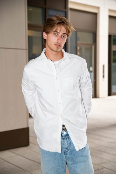 Deuxieme Shirt Hemd im Used-Look in Weiß