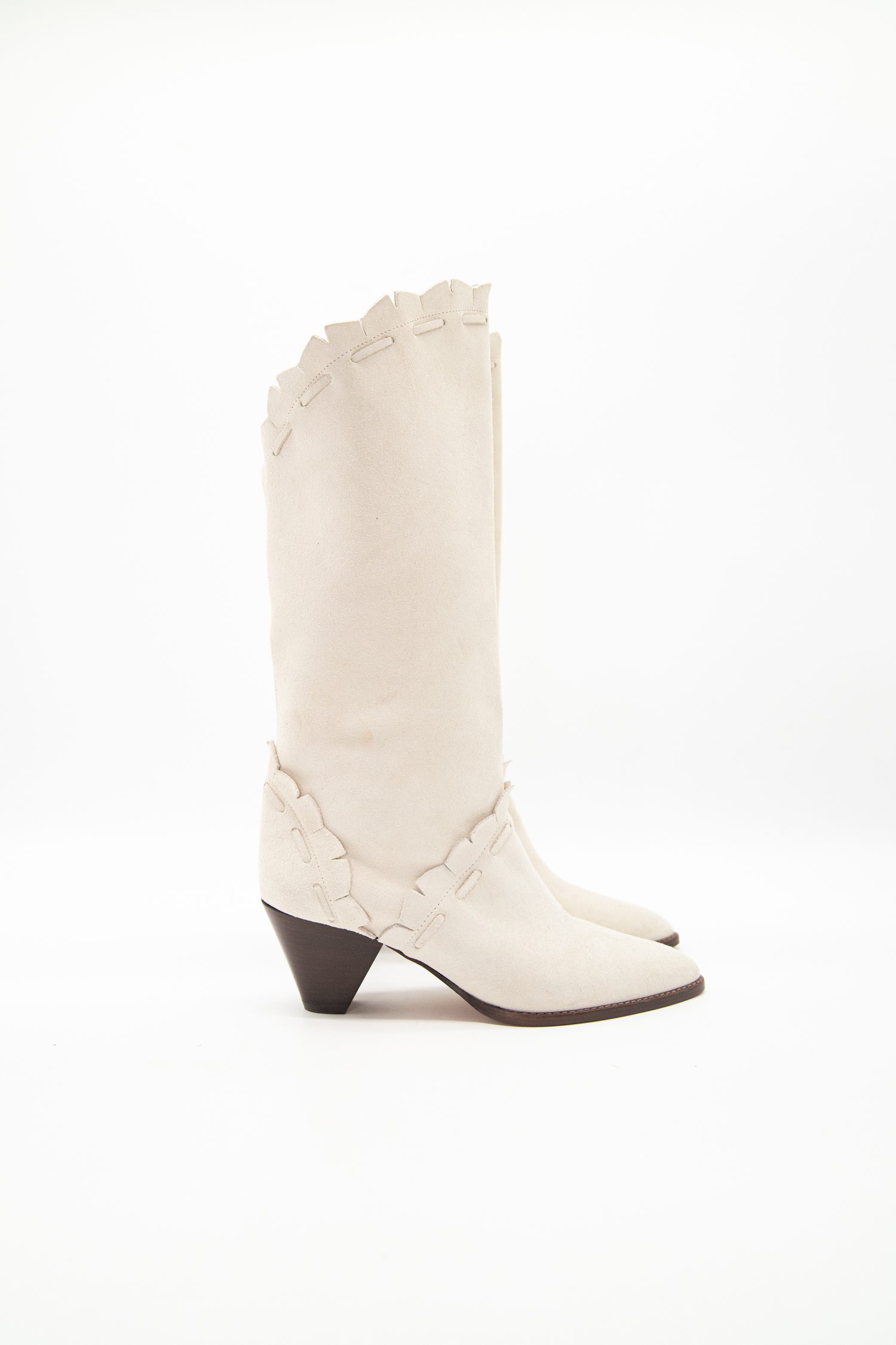 Isabel Marant "Leesta Low" Ankle Boots in Ecru