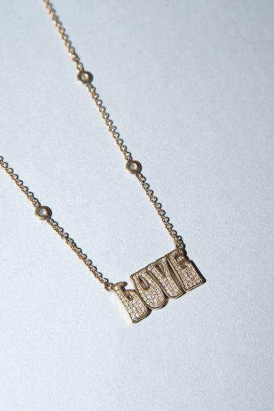 Jacquie Aiche "Love" Halskette in Gold